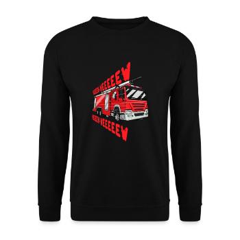 Firefighter Firetruck Fire Brigade Gift - Unisex Sweatshirt - black - Front - Alina (178cm) & Michal (187cm)