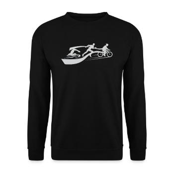 Triathlon - Unisex Sweatshirt - black - Front - Alina (178cm) & Michal (187cm)