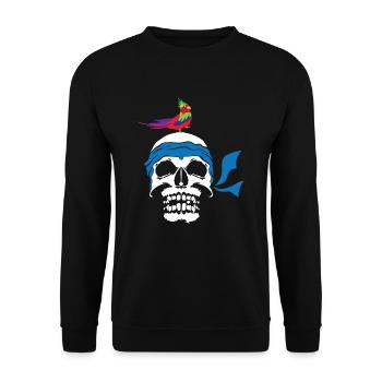 Pirat - Unisex Pullover - Schwarz - Vorne - Alina (178cm) & Michal (187cm)