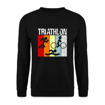 Triathlon - Unisex Sweatshirt - black - Front - Alina (178cm) & Michal (187cm)