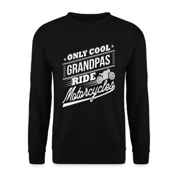 Grandpa Biker Motorcycle Funny Birthday Gift - Unisex Sweatshirt - black - Front - Alina (178cm) & Michal (187cm)