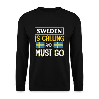 Schweden Flagge Lustig Geschenk Schwedische Flagge - Unisex Pullover - Schwarz - Vorne - Alina (178cm) & Michal (187cm)