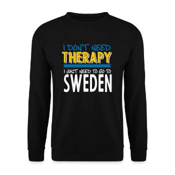 Schweden Flagge Lustig Geschenk Schwedische Flagge - Unisex Pullover - Schwarz - Vorne - Alina (178cm) & Michal (187cm)