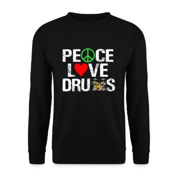 Schlagzeug Schlagzeuger Drummer Geschenk - Unisex Pullover - Schwarz - Vorne - Alina (178cm) & Michal (187cm)