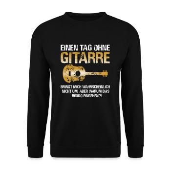 Gitarre - Unisex Pullover - Schwarz - Vorne - Alina (178cm) & Michal (187cm)
