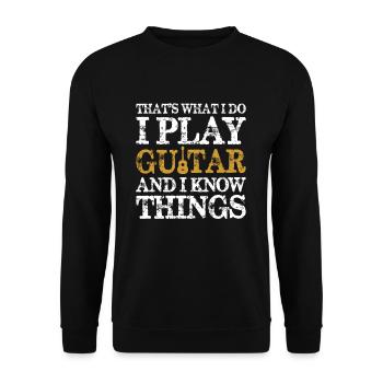 Gitarre Gitarre spielen Gitarrist Geschenk Band - Unisex Pullover - Schwarz - Vorne - Alina (178cm) & Michal (187cm)