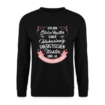 mummy - Unisex Sweatshirt - black - Front - Alina (178cm) & Michal (187cm)