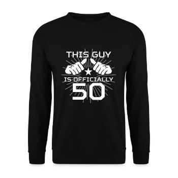 50th birthday - Unisex Sweatshirt - black - Front - Alina (178cm) & Michal (187cm)