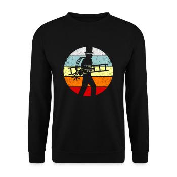 Schornsteinfeger - Unisex Pullover - Schwarz - Vorne - Alina (178cm) & Michal (187cm)