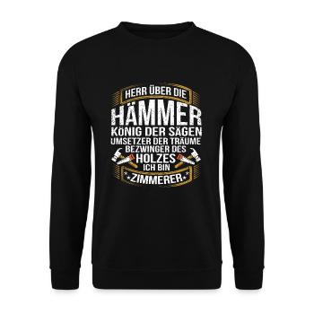 Zimmermann - Unisex Pullover - Schwarz - Vorne - Alina (178cm) & Michal (187cm)