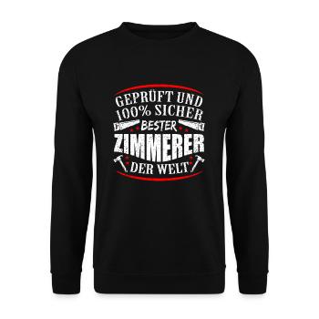Zimmermann - Unisex Pullover - Schwarz - Vorne - Alina (178cm) & Michal (187cm)