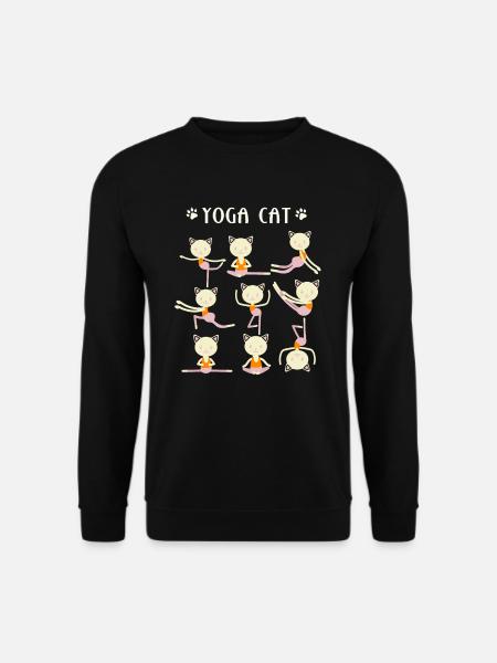 Yoga and cats - Unisex Sweatshirt - black