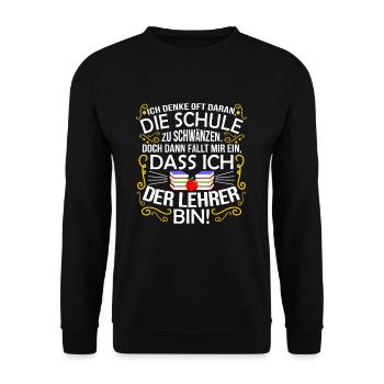 professeur - Sweat-shirt Unisexe - noir - Devant - Alina (178cm) & Michal (187cm)