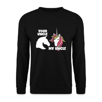 Uncle Unicorn Gift - Unisex Sweatshirt - black - Front - Alina (178cm) & Michal (187cm)