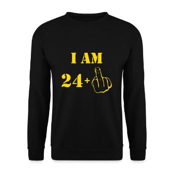 25. Geburtstag - Unisex Pullover - Schwarz - Vorne - Alina (178cm) & Michal (187cm)