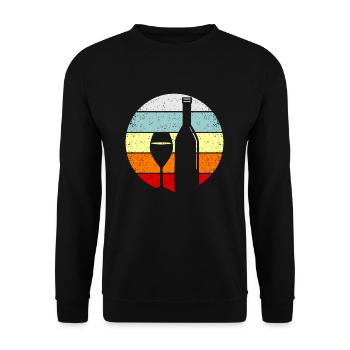 Wein - Unisex Pullover - Schwarz - Vorne - Alina (178cm) & Michal (187cm)