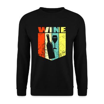 Wein - Unisex Pullover - Schwarz - Vorne - Alina (178cm) & Michal (187cm)