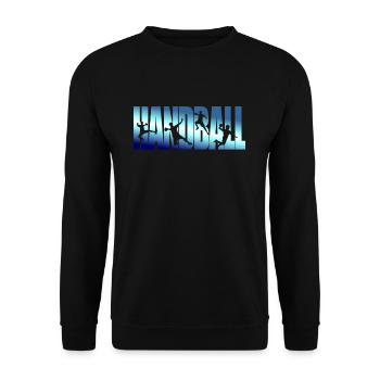 Handball Handball spielen Geschenk Geschenkidee - Unisex Pullover - Schwarz - Vorne - Alina (178cm) & Michal (187cm)