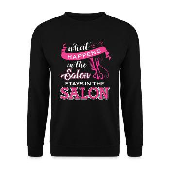 hair stylist - Unisex Sweatshirt - black - Front - Alina (178cm) & Michal (187cm)