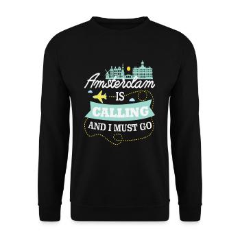 Amsterdam - Unisex Pullover - Schwarz - Vorne - Alina (178cm) & Michal (187cm)