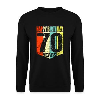 70th Birthday - Unisex Sweatshirt - black - Front - Alina (178cm) & Michal (187cm)