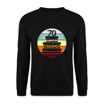 70th Birthday - Unisex Sweatshirt - black - Front - Alina (178cm) & Michal (187cm)