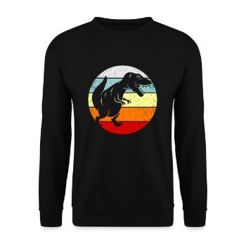 Dinosaurier Dino Dinos T-Rex Geschenk Geschenkidee - Unisex Pullover - Schwarz - Vorne - Alina (178cm) & Michal (187cm)