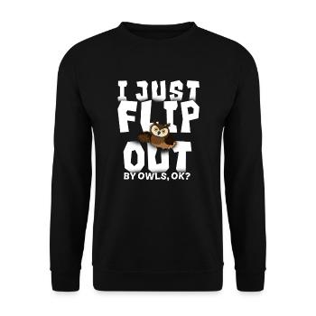 hibou - Sweat-shirt Unisexe - noir - Devant - Alina (178cm) & Michal (187cm)