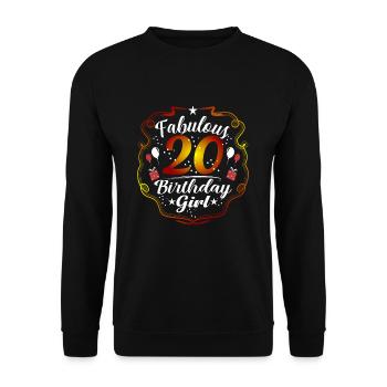 20th birthday - Unisex Sweatshirt - black - Front - Alina (178cm) & Michal (187cm)
