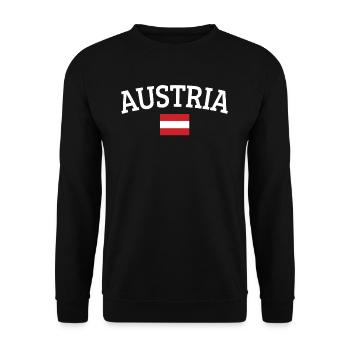 Österreich Österreicher Geschenk Geschenkidee - Unisex Pullover - Schwarz - Vorne - Alina (178cm) & Michal (187cm)