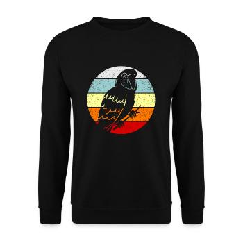 perroquet - Sweat-shirt Unisexe - noir - Devant - Alina (178cm) & Michal (187cm)