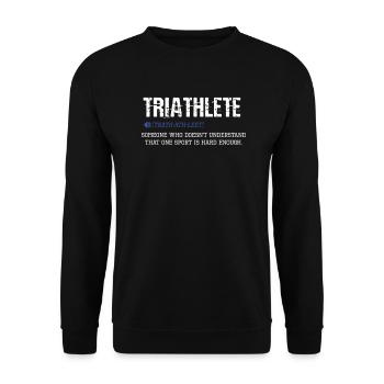 Triathlon - Unisex Sweatshirt - black - Front - Alina (178cm) & Michal (187cm)