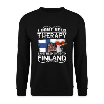 Finland - Unisex Sweatshirt - black - Front - Alina (178cm) & Michal (187cm)