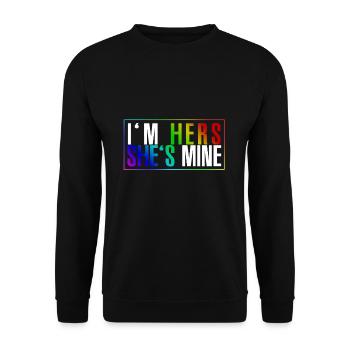 Gay Lesbian Lesbisch Regenbogen Gerechtigkeit Gesc - Unisex Pullover - Schwarz - Vorne - Alina (178cm) & Michal (187cm)