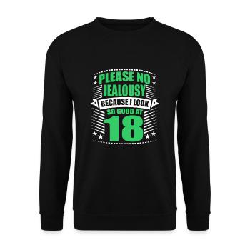 18th birthday - Unisex Sweatshirt - black - Front - Alina (178cm) & Michal (187cm)