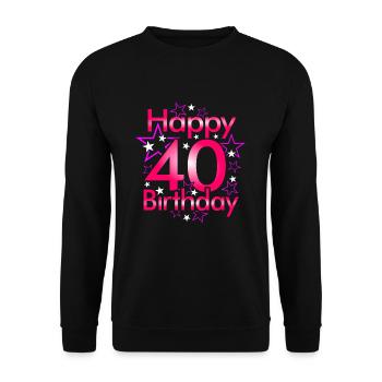 40th birthday - Unisex Sweatshirt - black - Front - Alina (178cm) & Michal (187cm)