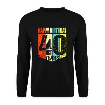 40th birthday - Unisex Sweatshirt - black - Front - Alina (178cm) & Michal (187cm)