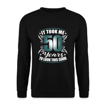 50th birthday - Unisex Sweatshirt - black - Front - Alina (178cm) & Michal (187cm)