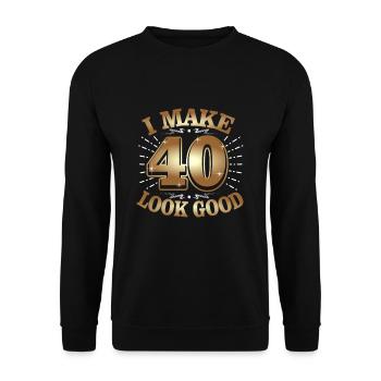 40th birthday - Unisex Sweatshirt - black - Front - Alina (178cm) & Michal (187cm)
