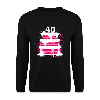 40th birthday - Unisex Sweatshirt - black - Front - Alina (178cm) & Michal (187cm)