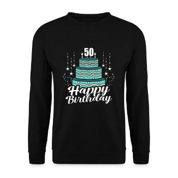 50th birthday - Unisex Sweatshirt - black - Front - Alina (178cm) & Michal (187cm)