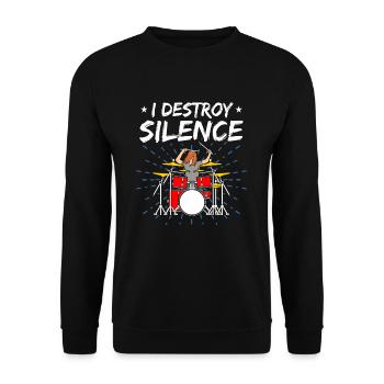 Schlagzeug Schlagzeuger Drummer Geschenk - Unisex Pullover - Schwarz - Vorne - Alina (178cm) & Michal (187cm)