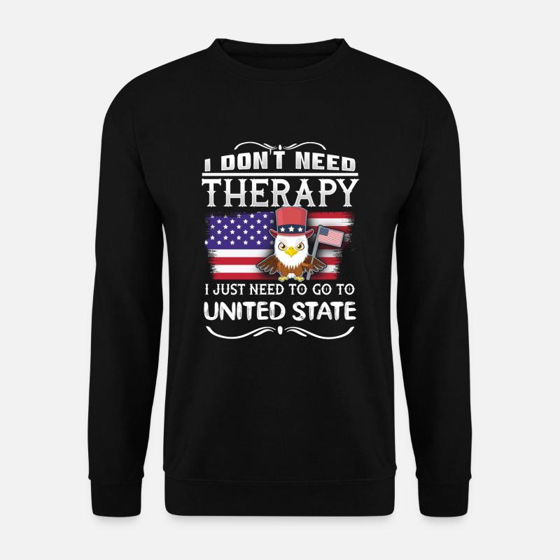 USA Amerika - Unisex Pullover - Schwarz