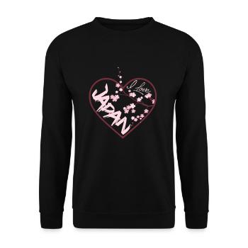 Japan - Unisex Pullover - Schwarz - Vorne - Alina (178cm) & Michal (187cm)