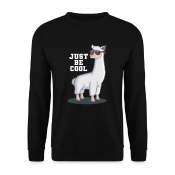 Lama - Unisex Sweatshirt - black - Front - Alina (178cm) & Michal (187cm)