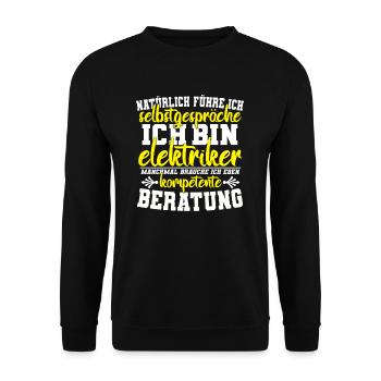 Elektriker - Unisex Pullover - Schwarz - Vorne - Alina (178cm) & Michal (187cm)
