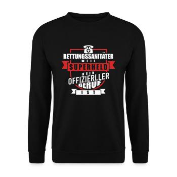 Sanitäter - Unisex Pullover - Schwarz - Vorne - Alina (178cm) & Michal (187cm)