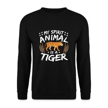 Tiger - Unisex Pullover - Schwarz - Vorne - Alina (178cm) & Michal (187cm)
