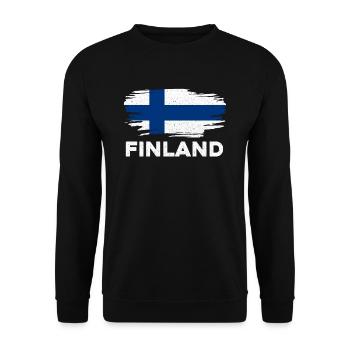 Finland - Unisex Sweatshirt - black - Front - Alina (178cm) & Michal (187cm)