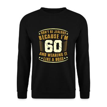 60th birthday - Unisex Sweatshirt - black - Front - Alina (178cm) & Michal (187cm)